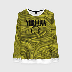Свитшот женский Nirvana лого абстракция, цвет: 3D-белый