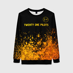 Свитшот женский Twenty One Pilots - gold gradient: символ сверху, цвет: 3D-черный