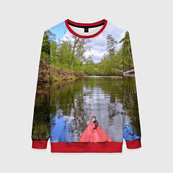 Свитшот женский Красная байдарка, цвет: 3D-красный