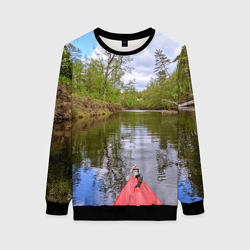 Женский свитшот Красная байдарка / 3D-Черный – фото 1