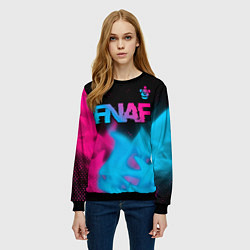 Свитшот женский FNAF - neon gradient: символ сверху, цвет: 3D-черный — фото 2