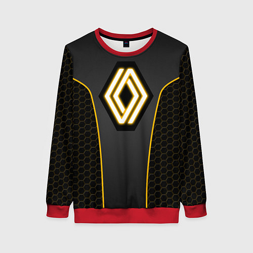 Женский свитшот Renault - неоновый желтый / 3D-Красный – фото 1