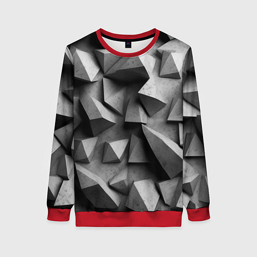 Женский свитшот Белокаменный паттерн / 3D-Красный – фото 1