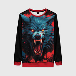 Женский свитшот Wolf black red