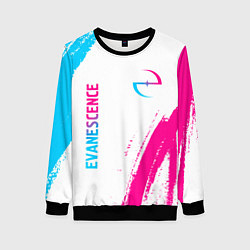 Женский свитшот Evanescence neon gradient style: надпись, символ