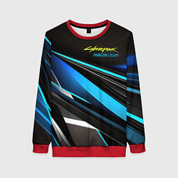 Женский свитшот Cyberpunk 2077 phantom liberty black blue abstract