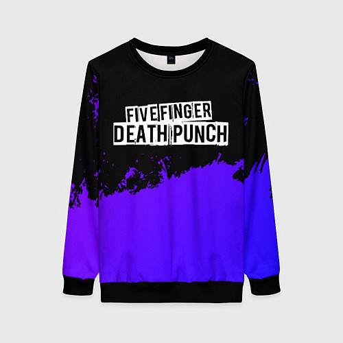 Женский свитшот Five Finger Death Punch purple grunge / 3D-Черный – фото 1