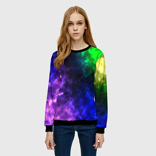 Женский свитшот Космос мультицвет / 3D-Черный – фото 3