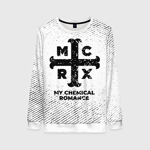 Женский свитшот My Chemical Romance с потертостями на светлом фоне / 3D-Белый – фото 1