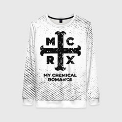 Женский свитшот My Chemical Romance с потертостями на светлом фоне