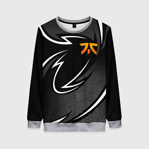 Женский свитшот Fnatic - white line / 3D-Меланж – фото 1