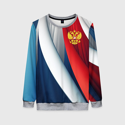Женский свитшот Герб России абстракция / 3D-Меланж – фото 1