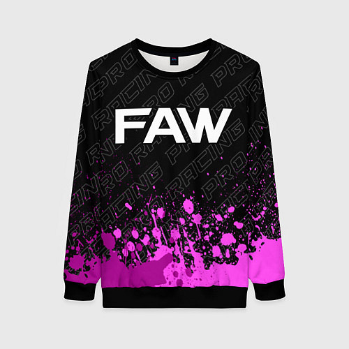 Женский свитшот FAW pro racing: символ сверху / 3D-Черный – фото 1