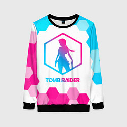 Женский свитшот Tomb Raider neon gradient style