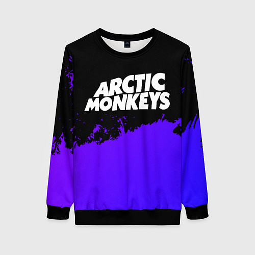 Женский свитшот Arctic Monkeys purple grunge / 3D-Черный – фото 1