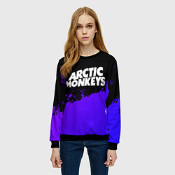 Свитшот женский Arctic Monkeys purple grunge, цвет: 3D-черный — фото 2