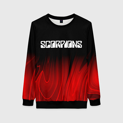 Женский свитшот Scorpions red plasma / 3D-Черный – фото 1