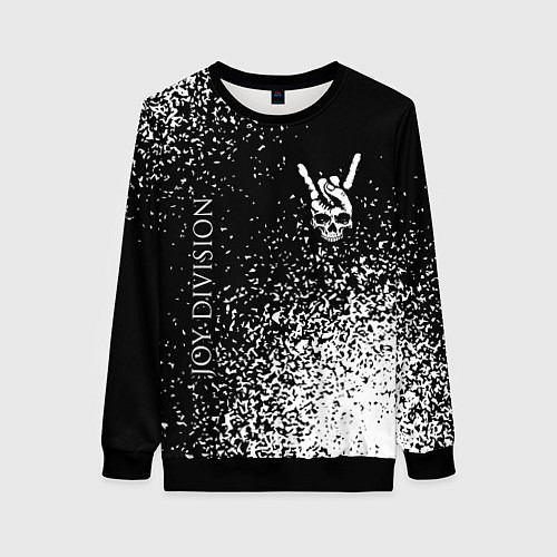 Женский свитшот Joy Division и рок символ на темном фоне / 3D-Черный – фото 1