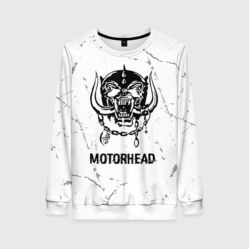 Женский свитшот Motorhead glitch на светлом фоне / 3D-Белый – фото 1