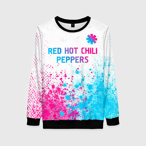 Женский свитшот Red Hot Chili Peppers neon gradient style: символ / 3D-Черный – фото 1