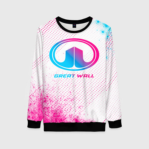 Женский свитшот Great Wall neon gradient style / 3D-Черный – фото 1