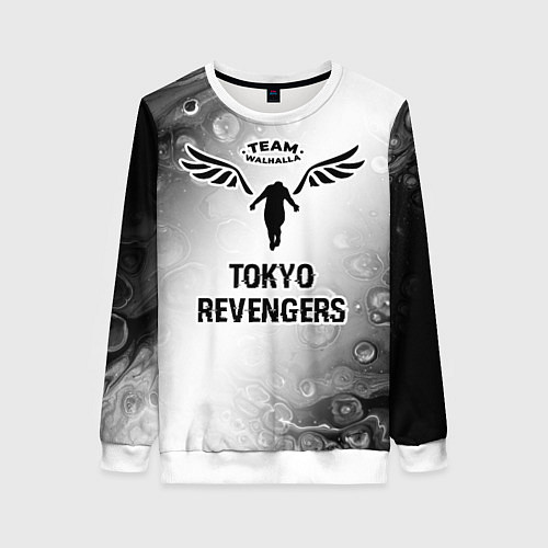 Женский свитшот Tokyo Revengers glitch на светлом фоне / 3D-Белый – фото 1