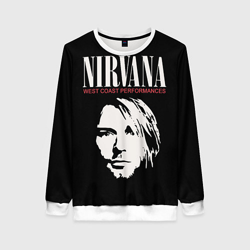 Женский свитшот Nirvana - Kurt Cobain / 3D-Белый – фото 1