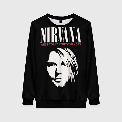 Женский свитшот Nirvana - Kurt Cobain / 3D-Черный – фото 1