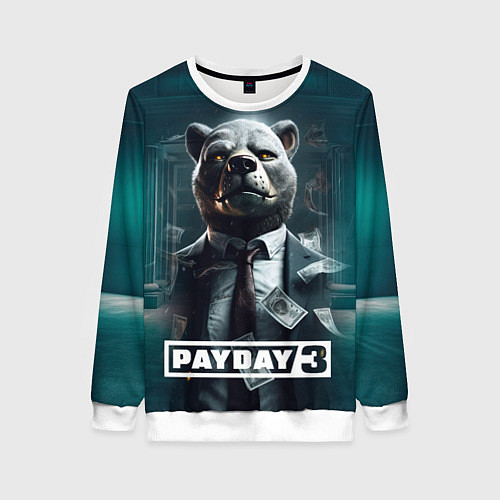 Женский свитшот Payday 3 bear / 3D-Белый – фото 1