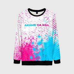 Женский свитшот Akame ga Kill neon gradient style: символ сверху