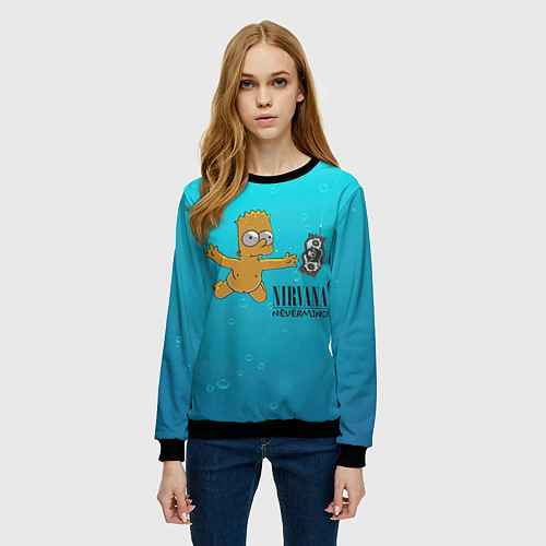 Женский свитшот Nirvana - Simpson / 3D-Черный – фото 3