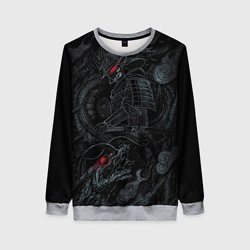Женский свитшот Dragon and samurai / 3D-Меланж – фото 1