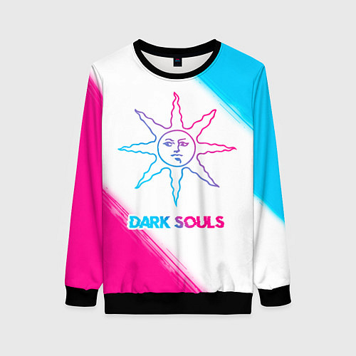 Женский свитшот Dark Souls neon gradient style / 3D-Черный – фото 1