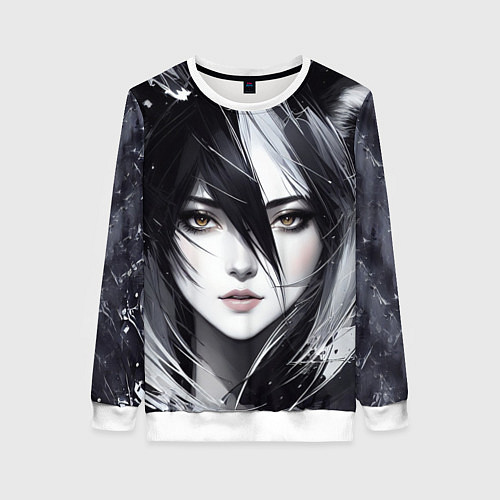 Женский свитшот Аниме девушка-лиса / 3D-Белый – фото 1