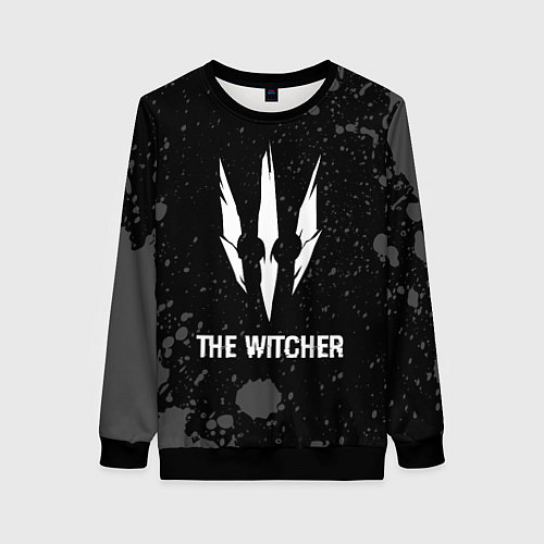 Женский свитшот The Witcher glitch на темном фоне / 3D-Черный – фото 1