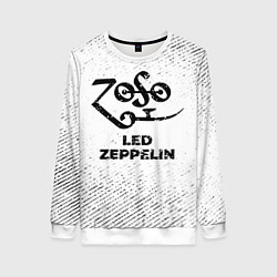 Женский свитшот Led Zeppelin с потертостями на светлом фоне