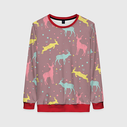 Женский свитшот Газели / 3D-Красный – фото 1