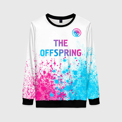 Женский свитшот The Offspring neon gradient style: символ сверху / 3D-Черный – фото 1