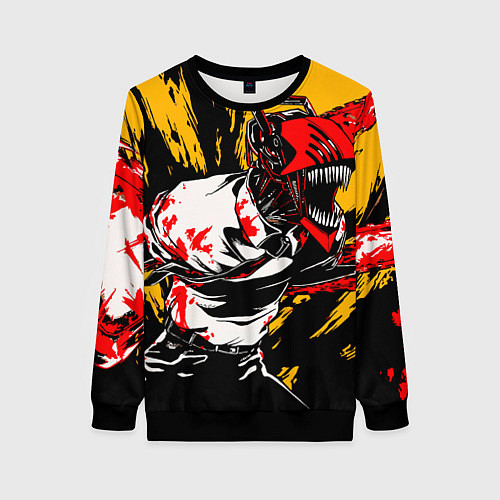 Женский свитшот Человек бензопила chainsaw man / 3D-Черный – фото 1