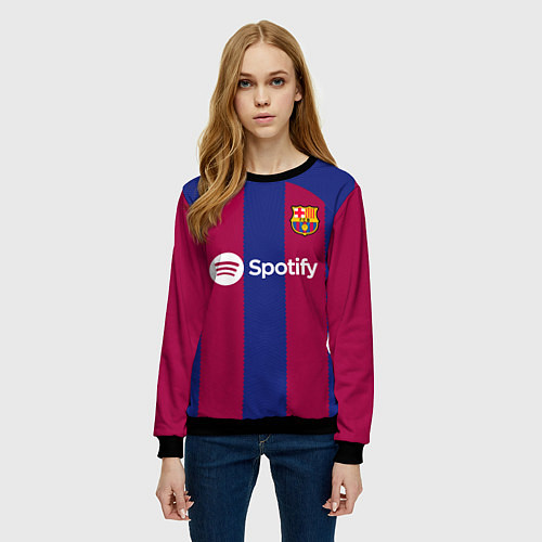 Женский свитшот Педри Барселона форма 2324 домашняя / 3D-Черный – фото 3