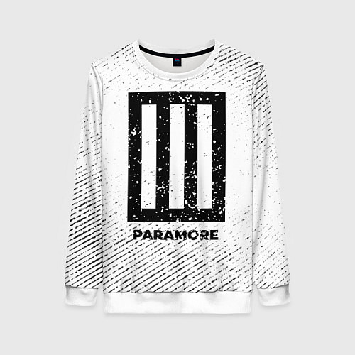 Женский свитшот Paramore с потертостями на светлом фоне / 3D-Белый – фото 1