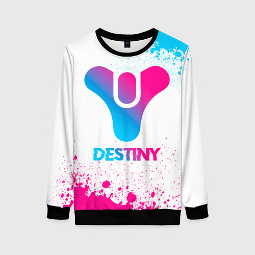 Женский свитшот Destiny neon gradient style / 3D-Черный – фото 1