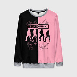 Свитшот женский Blackpink силуэт девушек, цвет: 3D-меланж