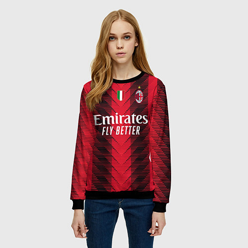 Женский свитшот Рафаэль Леао Милан форма 2324 домашняя / 3D-Черный – фото 3
