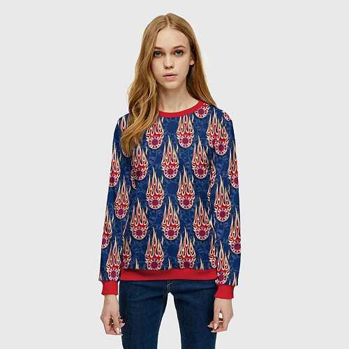 Женский свитшот Ставки, фишки, покер / 3D-Красный – фото 3