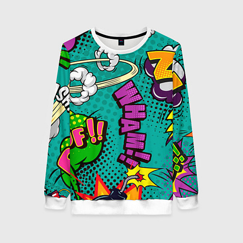 Женский свитшот Поп арт комикс / 3D-Белый – фото 1