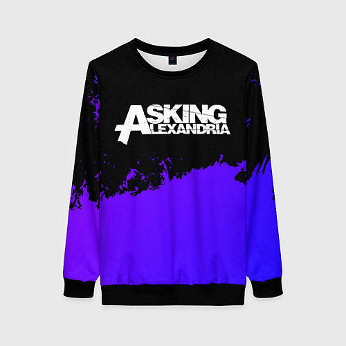 Женский свитшот Asking Alexandria purple grunge / 3D-Черный – фото 1