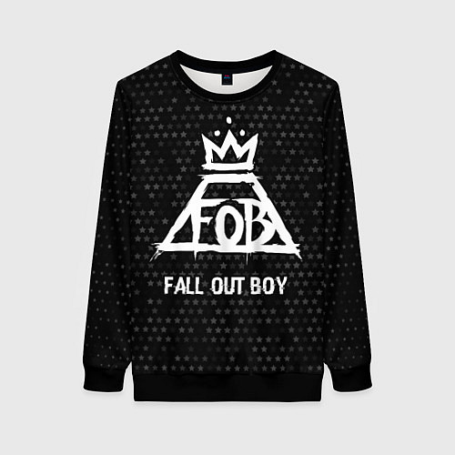 Женский свитшот Fall Out Boy glitch на темном фоне / 3D-Черный – фото 1