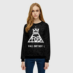 Свитшот женский Fall Out Boy glitch на темном фоне, цвет: 3D-черный — фото 2