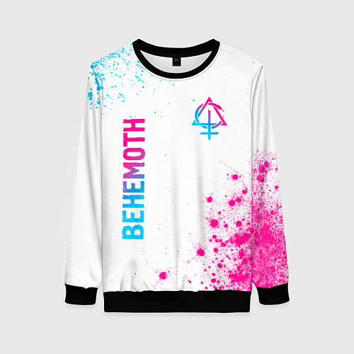 Женский свитшот Behemoth neon gradient style: надпись, символ / 3D-Черный – фото 1